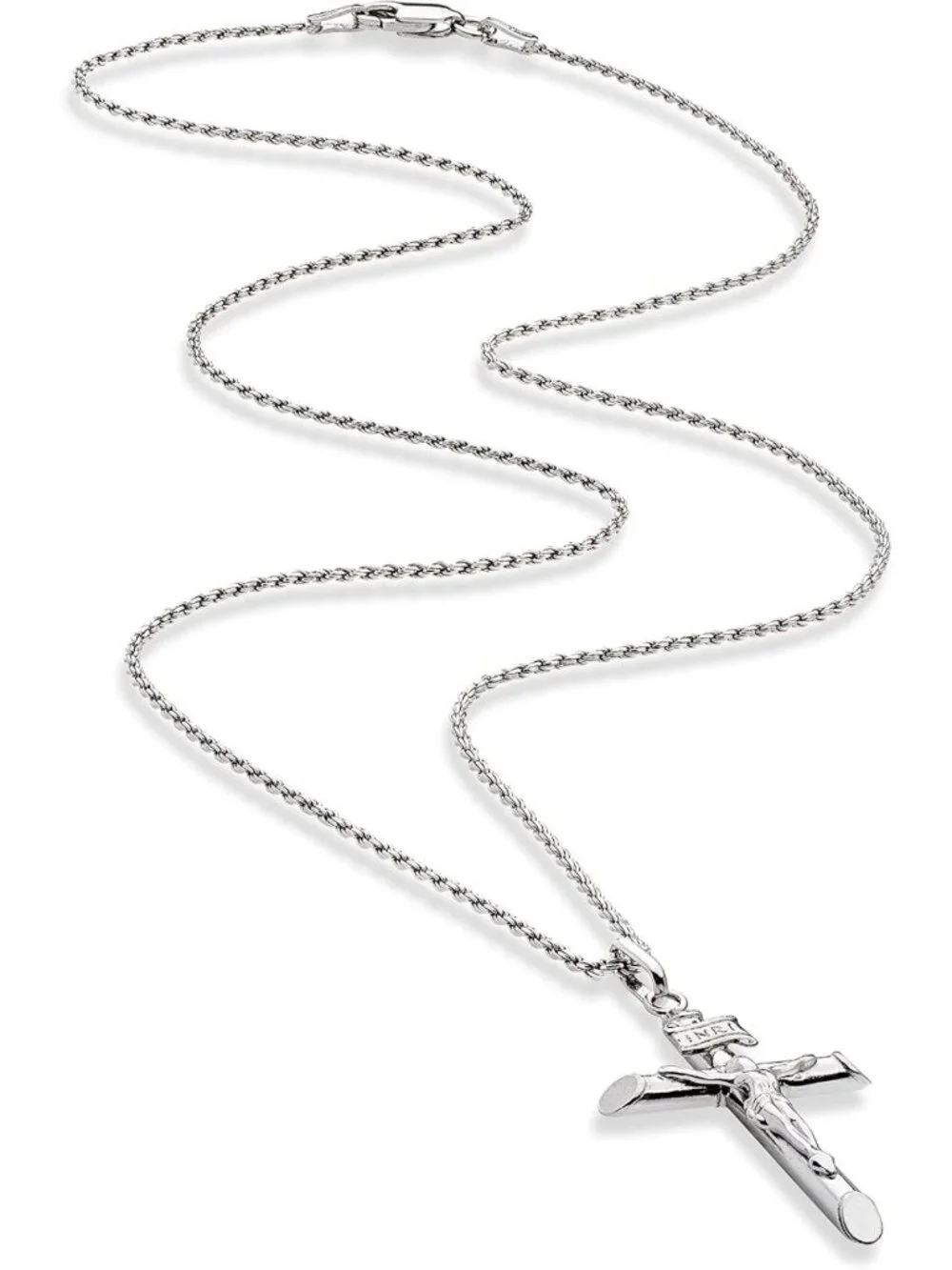 Sterling Silver 925 Crucifix Necklace for Men & Women - Italian Design